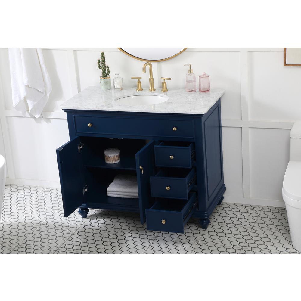42 inch Single bathroom vanity in blue. Picture 3
