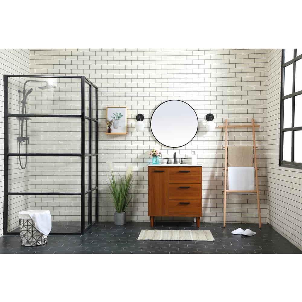 30 inch bathroom vanity in Teak. Picture 4