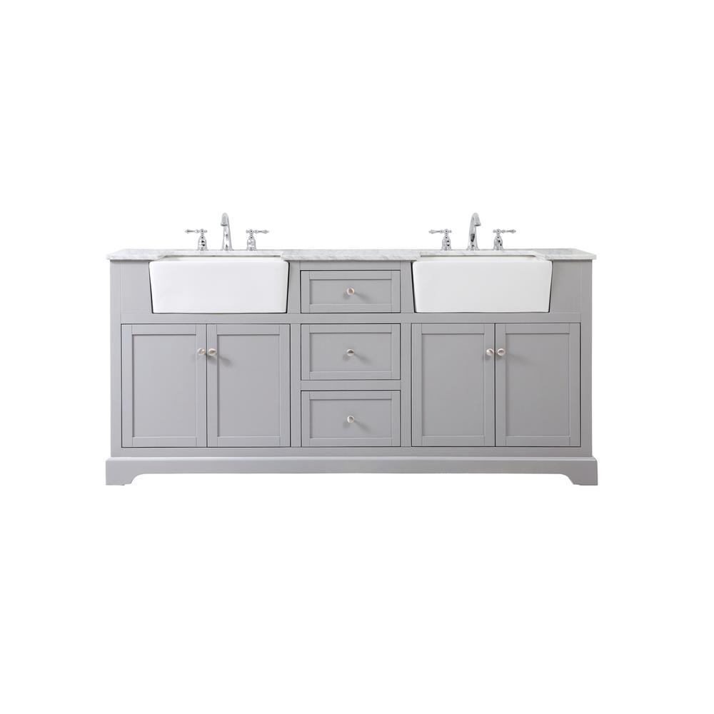 72 inch double bathroom vanity in grey. Picture 1