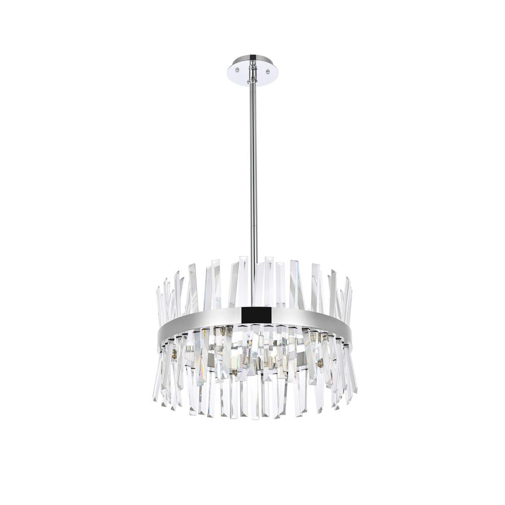 Serephina 20 inch crystal round pendant light in chrome. Picture 6