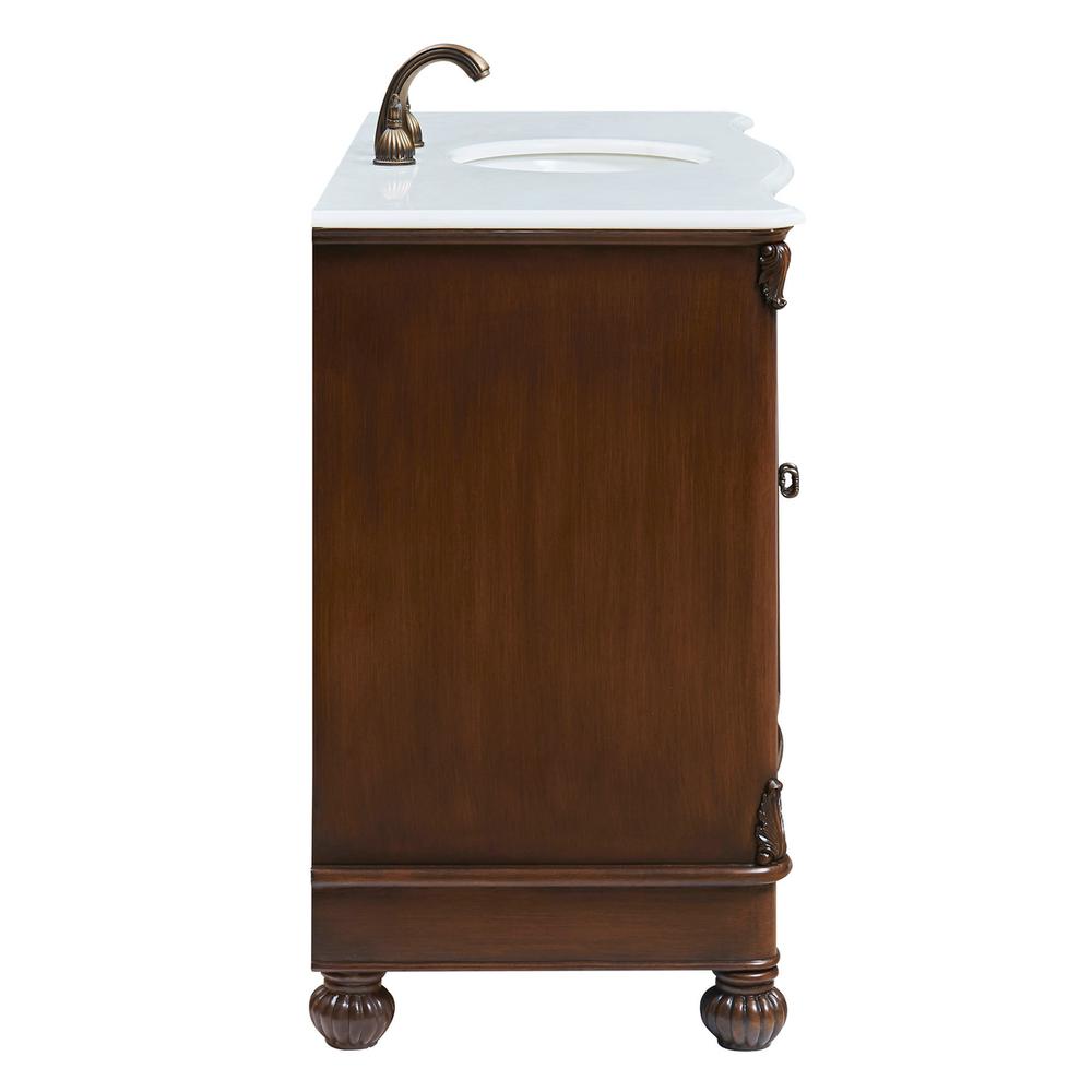 48 inch Single Bathroom vanity in Teak Color with ivory white engineered marble. Picture 4