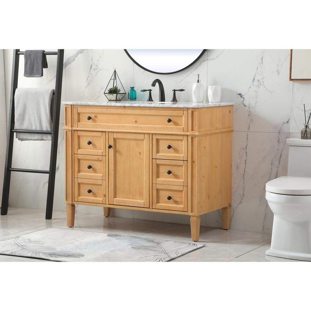 42 inch Single bathroom vanity in natural wood. Picture 2