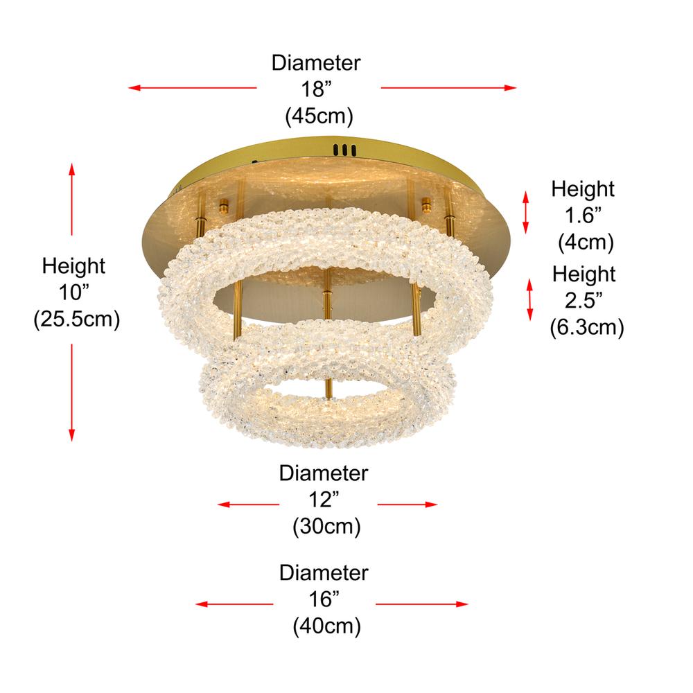 Bowen 18 inch Adjustable LED Flush Mount in Satin Gold. Picture 9