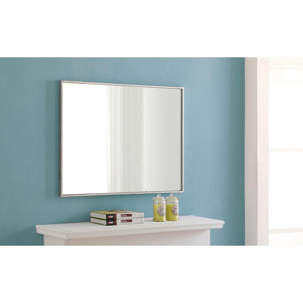 Metal frame Rectangle Mirror 24 inch Silver. Picture 8