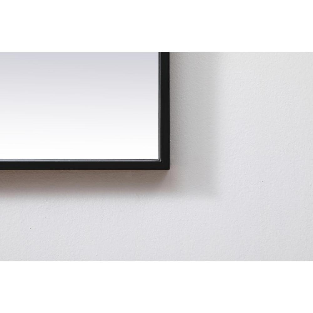 Metal Frame Square Mirror 30 inch in Black. Picture 5