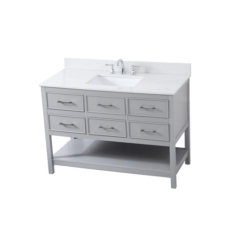 48 inch Single bathroom vanity in gray with backsplash. Picture 8