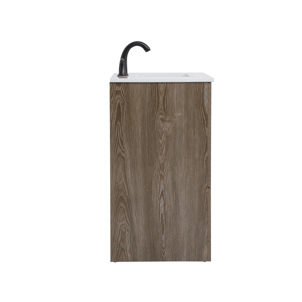 30 inch Single Bathroom Vanity in Weathered oak. Picture 13