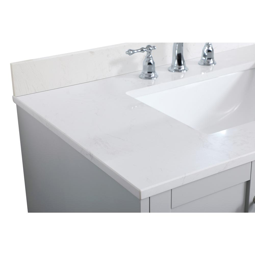 36 inch Single Bathroom Vanity in Grey with Backsplash. Picture 12