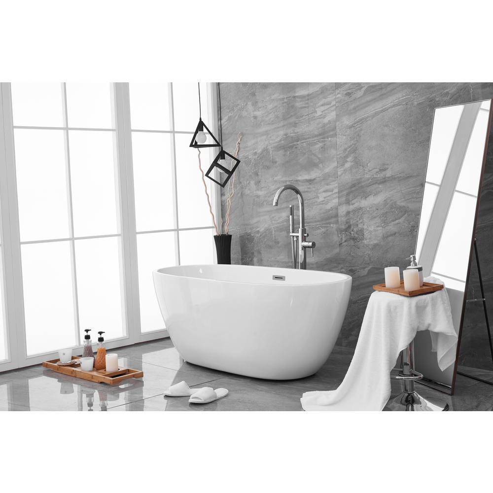 59 inch soaking roll top bathtub in glossy white. Picture 2