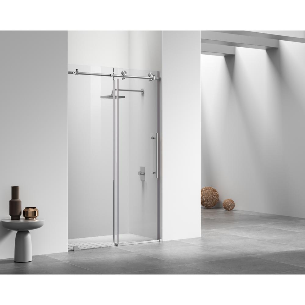 Frameless shower door 48 x 76 Brushed Nickel. Picture 11