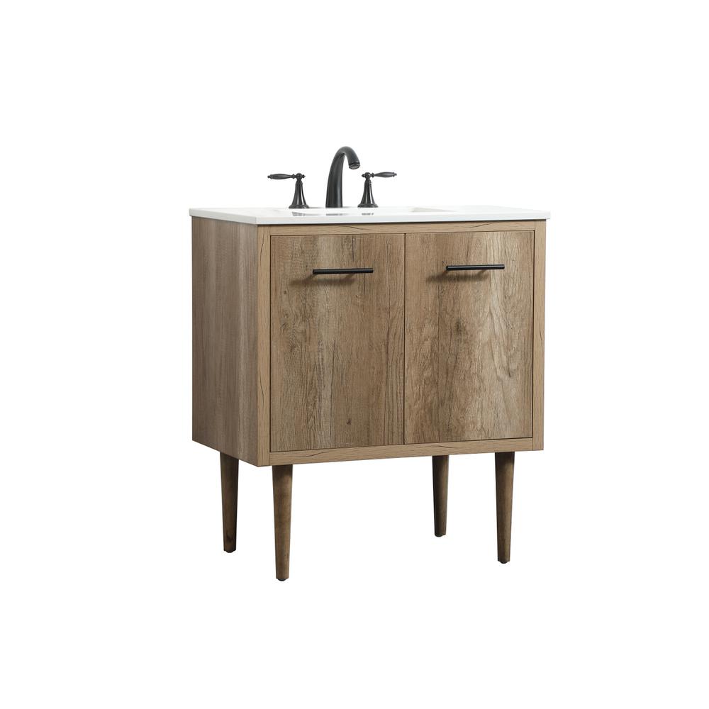 30 inch Single bathroom vanity in natural oak. Picture 10