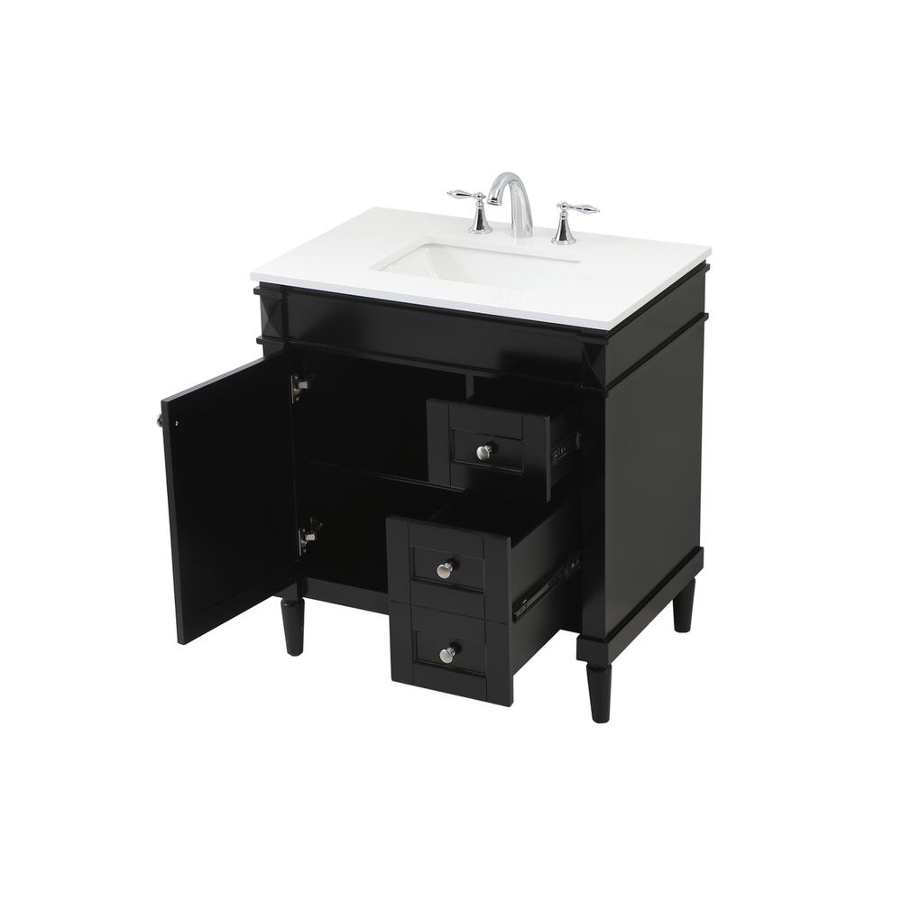 32 inch Single bathroom vanity in black. Picture 9