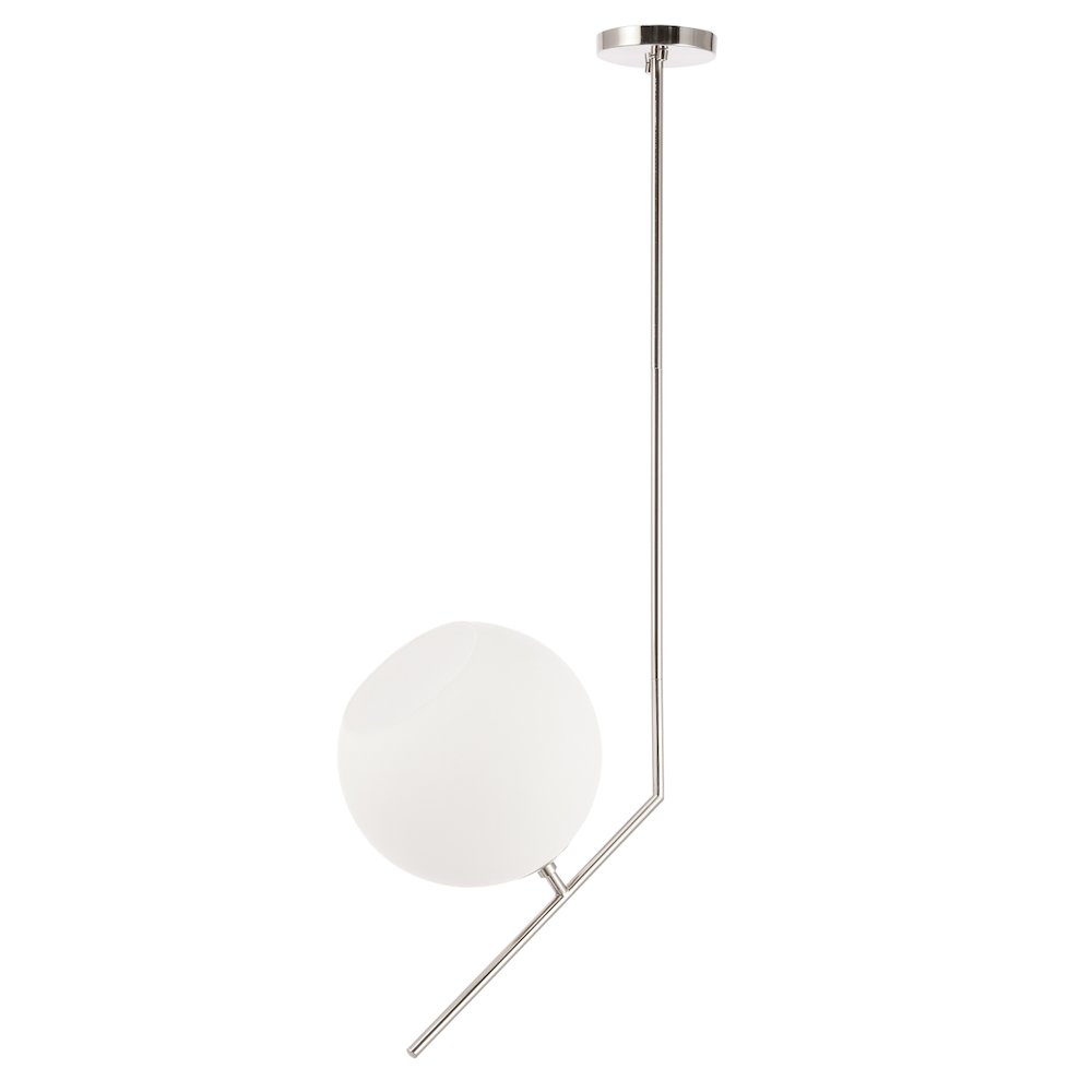 Ryland 1 Light Chrome And Frosted White Glass Pendant. Picture 4