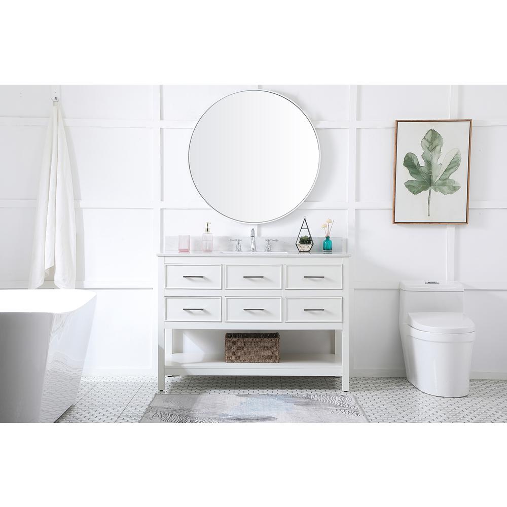48 inch Single bathroom vanity in white with backsplash. Picture 4