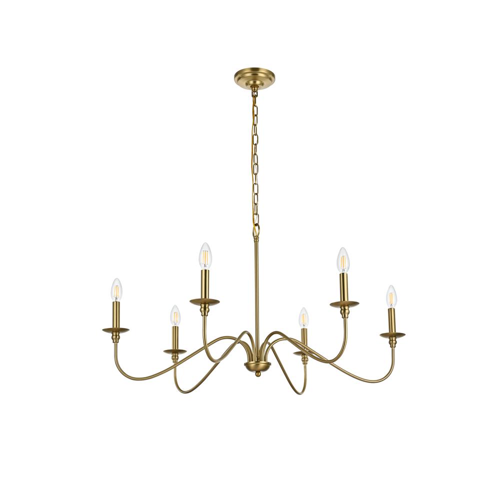 Rohan 36 inch chandelier in Satin Gold. Picture 6