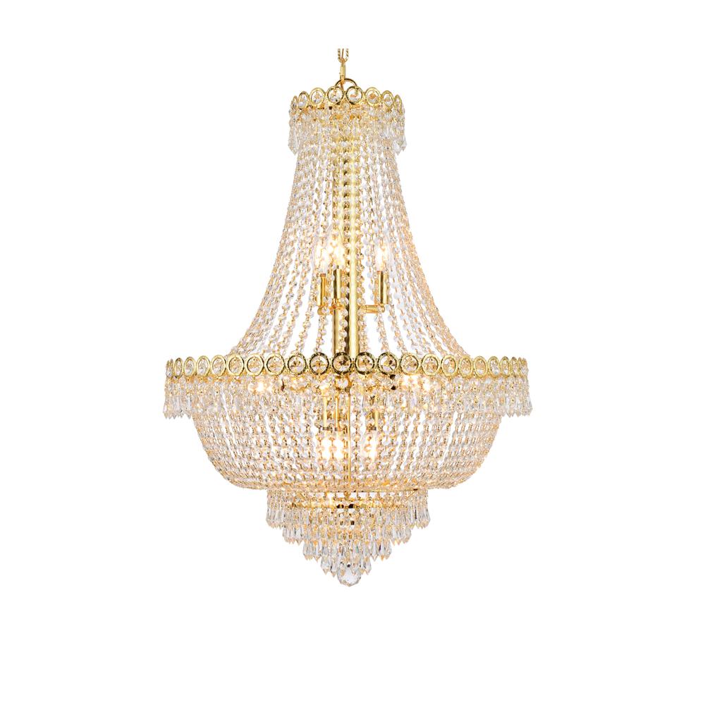 Century 12 light Gold Chandelier Clear Royal Cut Crystal. Picture 2