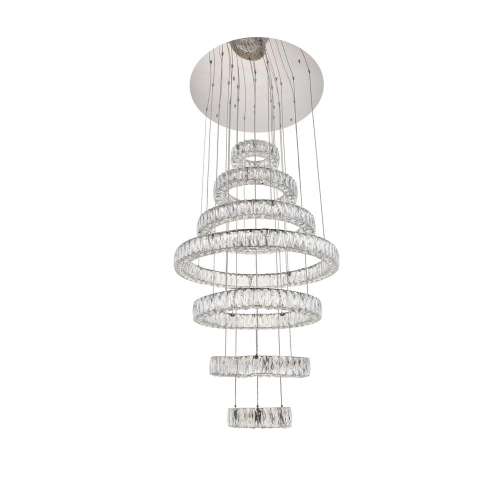 Monroe Integrated LED chip light Chrome Chandelier Clear Royal Cut Crystal. Picture 6