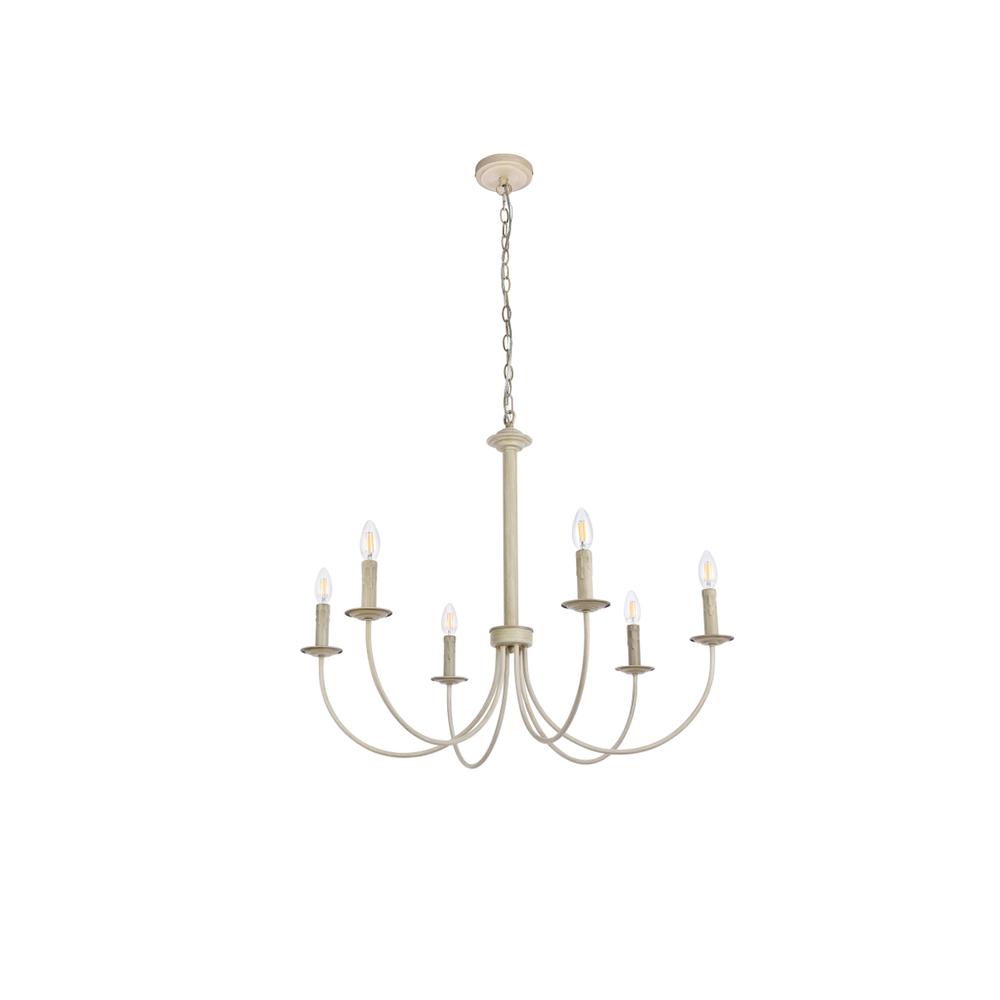 Brielle 6 lights pendant in weathered dove. Picture 6