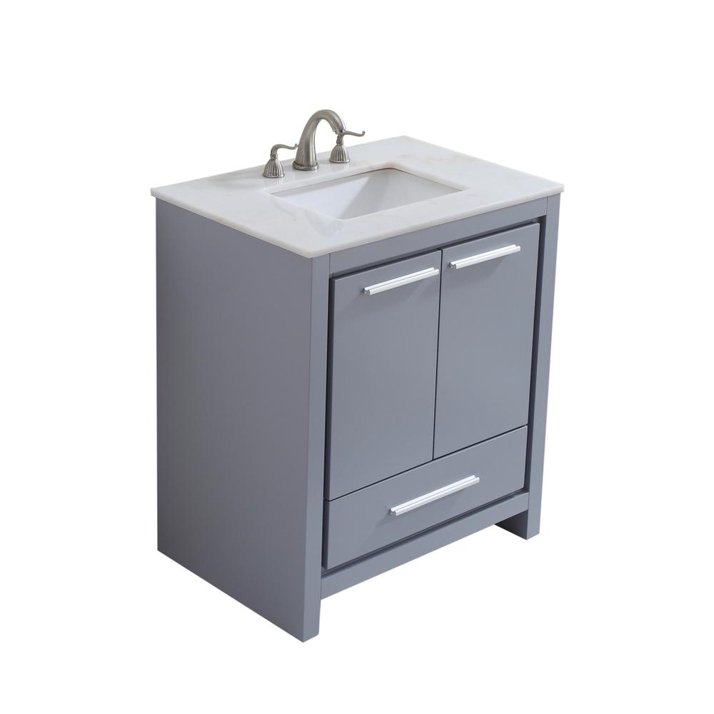 30 In. Single Bathroom Vanity Set In Grey. Picture 2