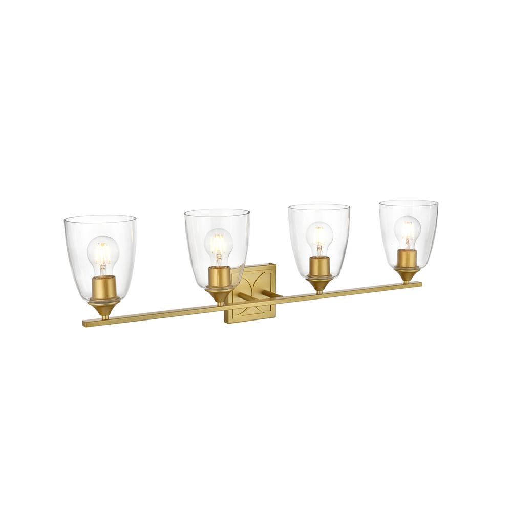 Harris 4 light Brass and Clear Bath Sconce. Picture 3