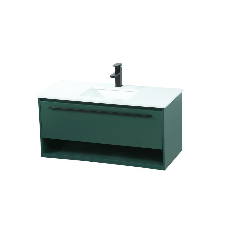 40 inch Single bathroom vanity in green. Picture 8