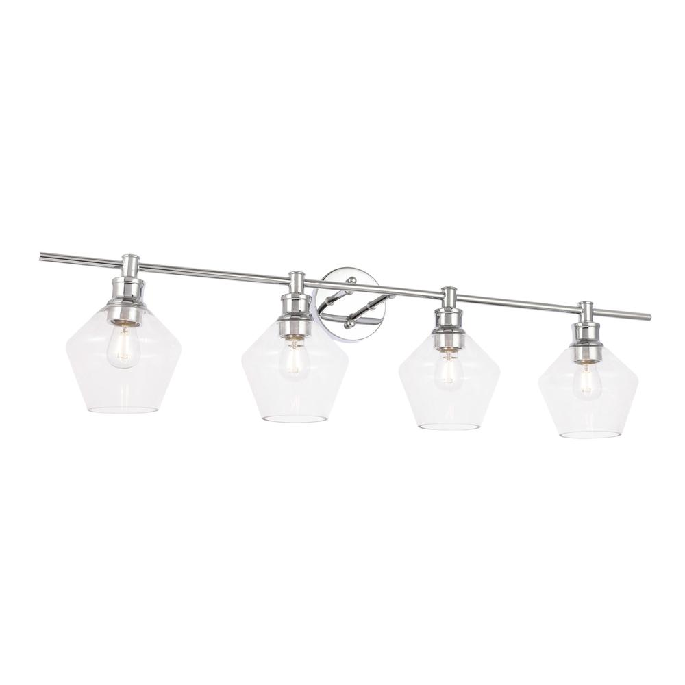Gene 4 light Chrome and Clear glass Wall sconce. Picture 11