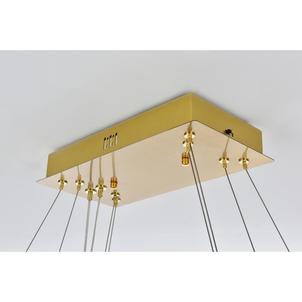 Bowen 51 inch Adjustable LED Chandelier in Satin Gold. Picture 7