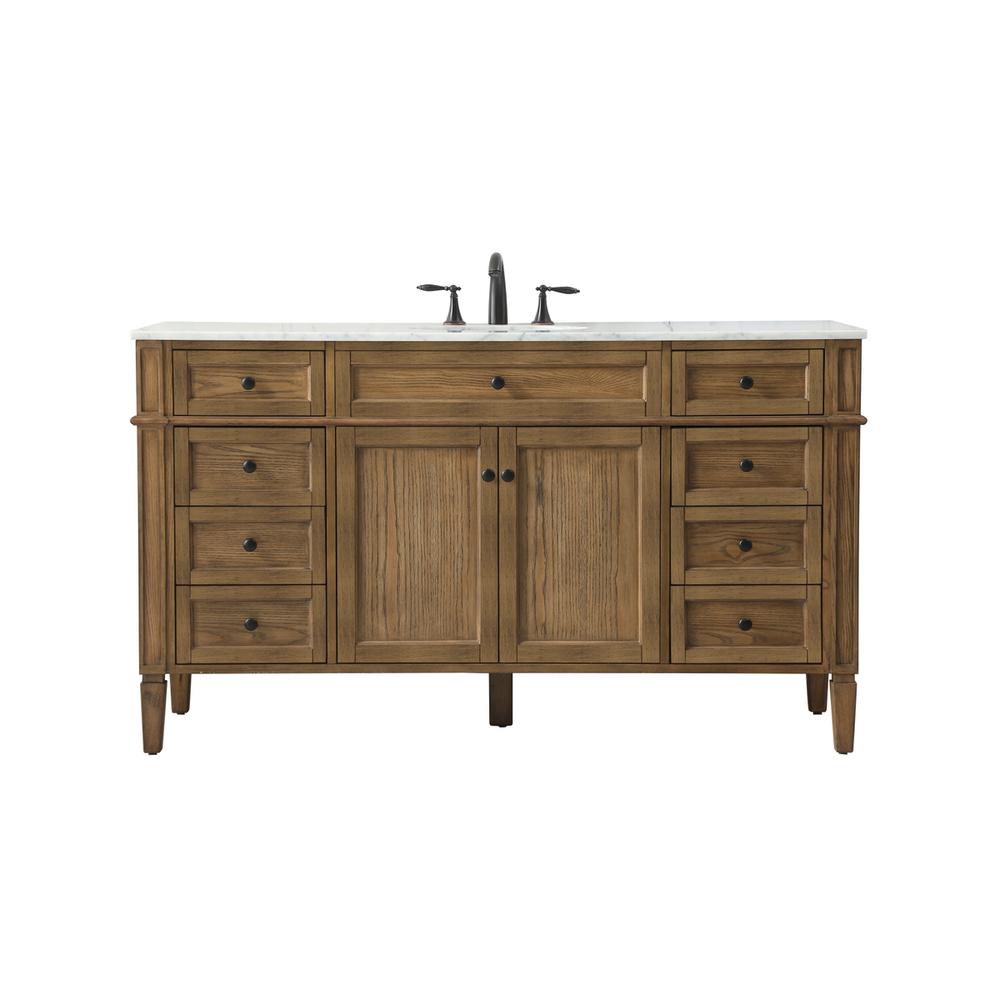 60 inch Single bathroom vanity in driftwood. Picture 1