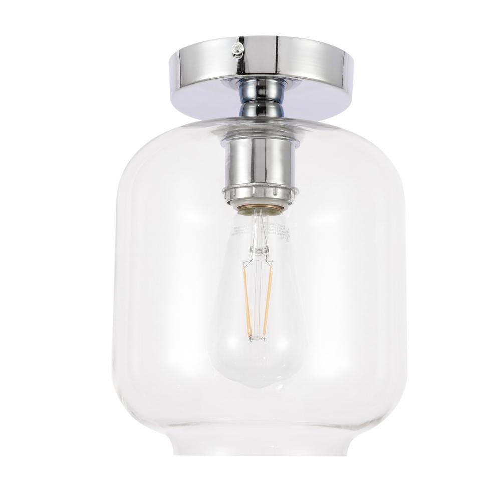 Collier 1 light Chrome and Clear glass Flush mount. Picture 4