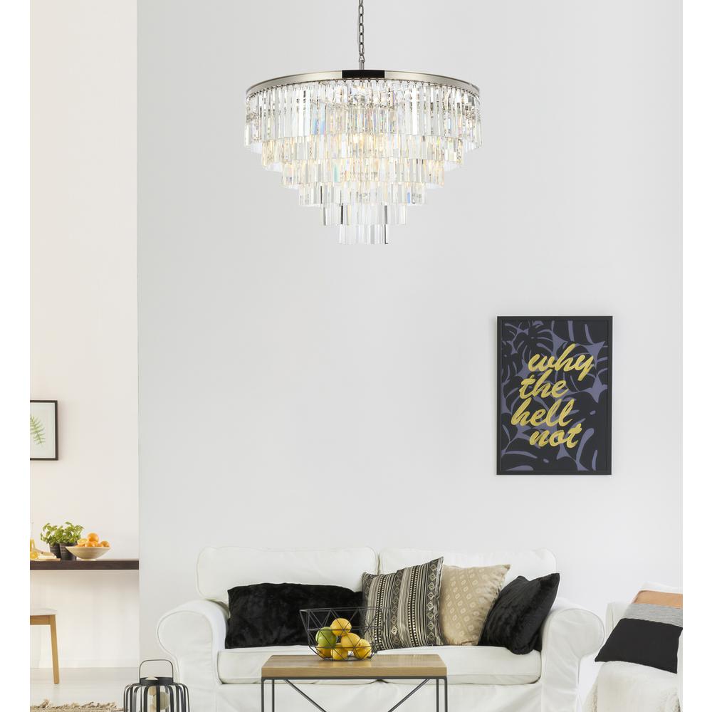 Sydney 33 light polished nickel Chandelier Clear Royal Cut Crystal. Picture 8