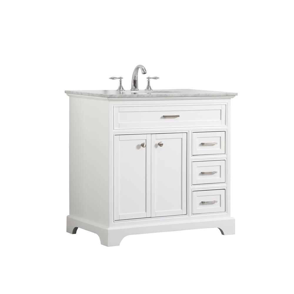 36 In. Single Bathroom Vanity Set In White. Picture 4