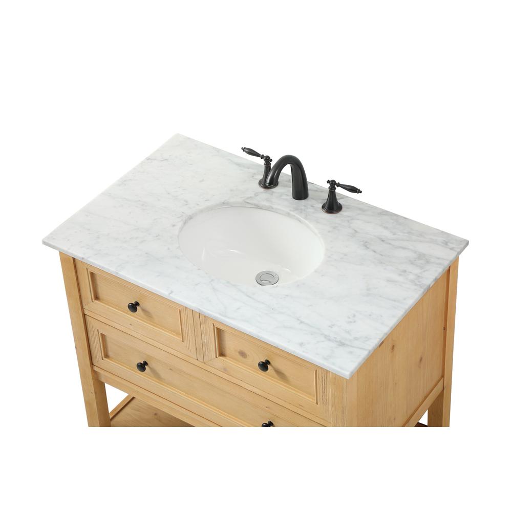 36 inch Single bathroom vanity in natural wood. Picture 10