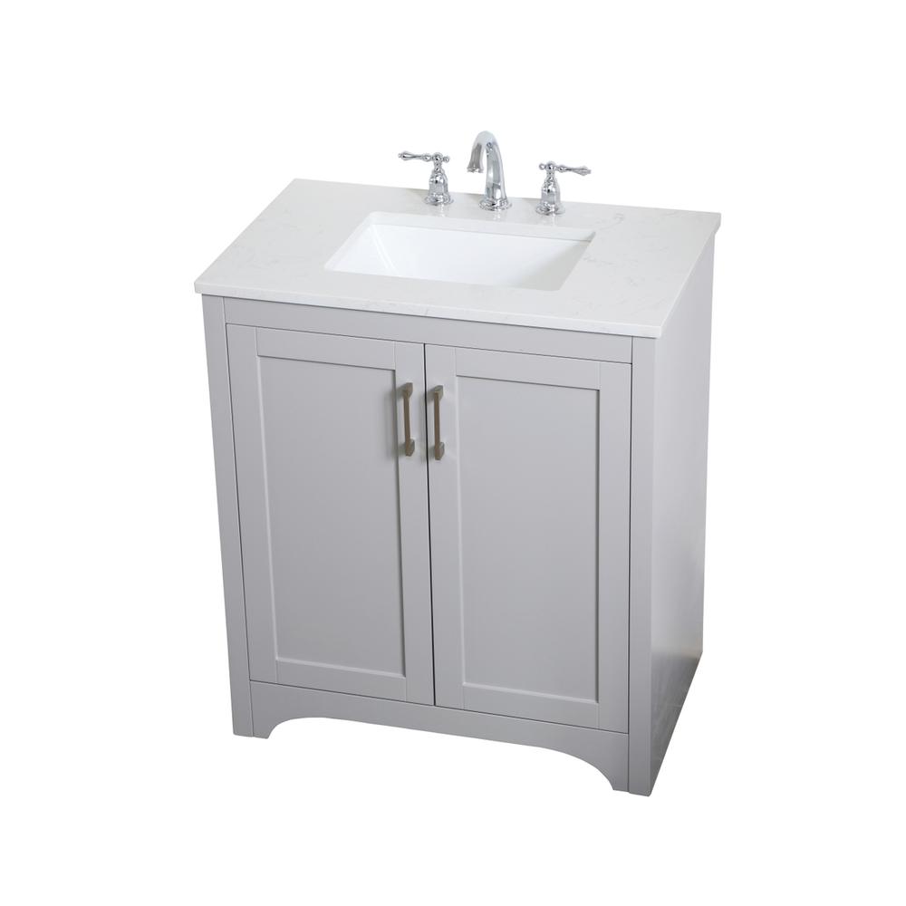 30 inch Single Bathroom Vanity in Grey. Picture 7