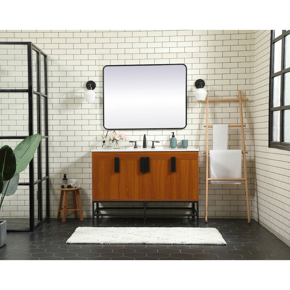 48 Inch Single Bathroom Vanity In Teak. Picture 5