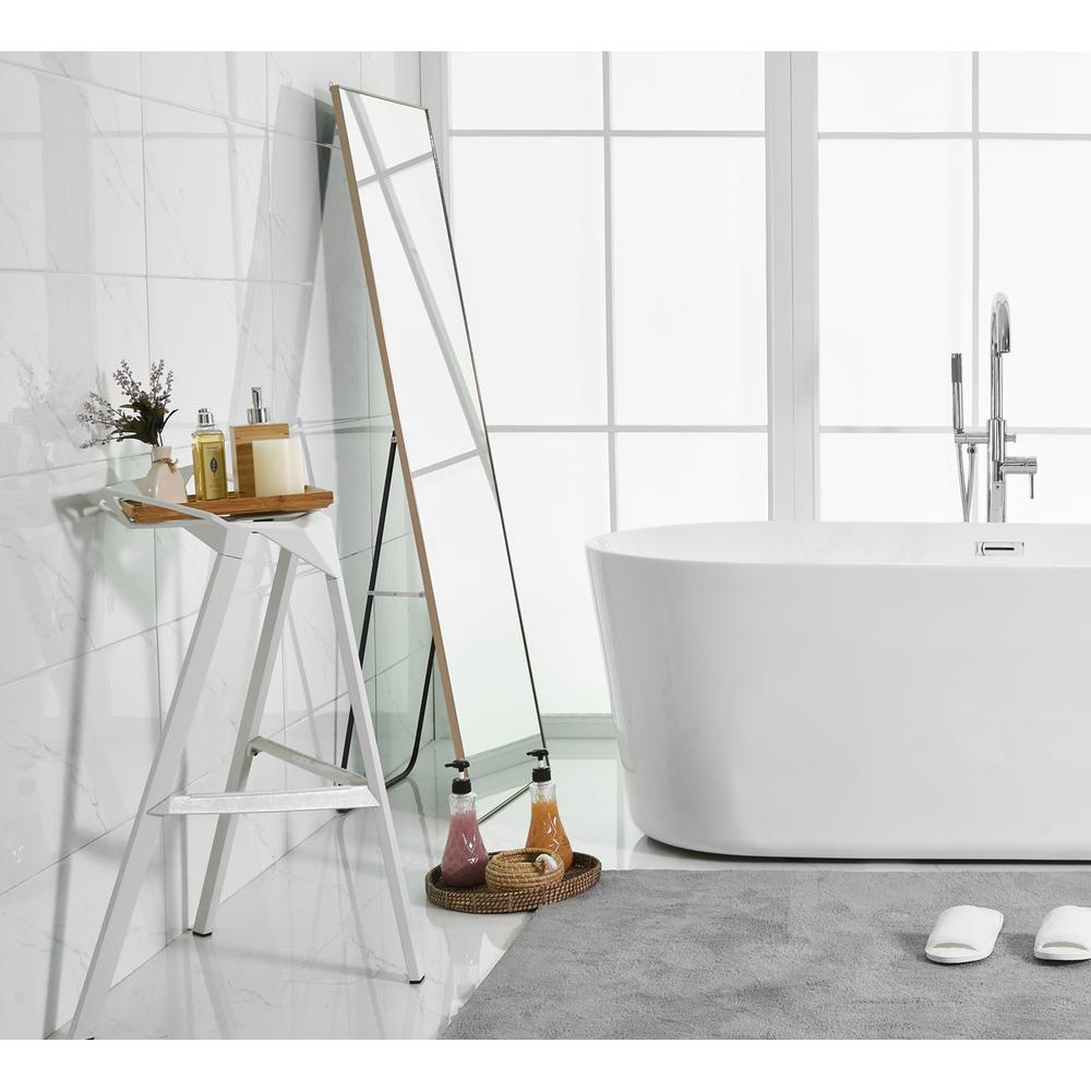 71 inch soaking roll top bathtub in glossy white. Picture 5