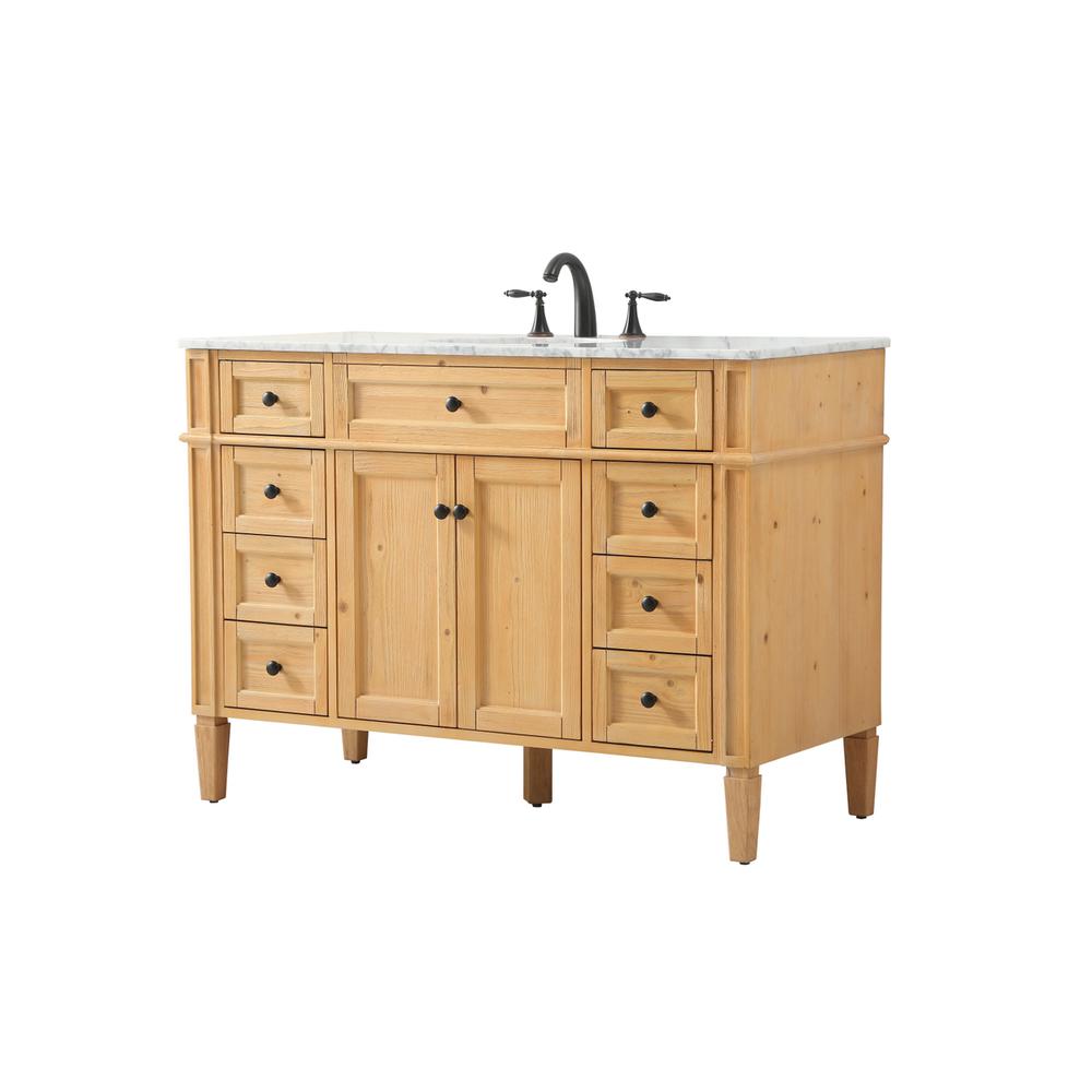 48 inch Single bathroom vanity in natural wood. Picture 7
