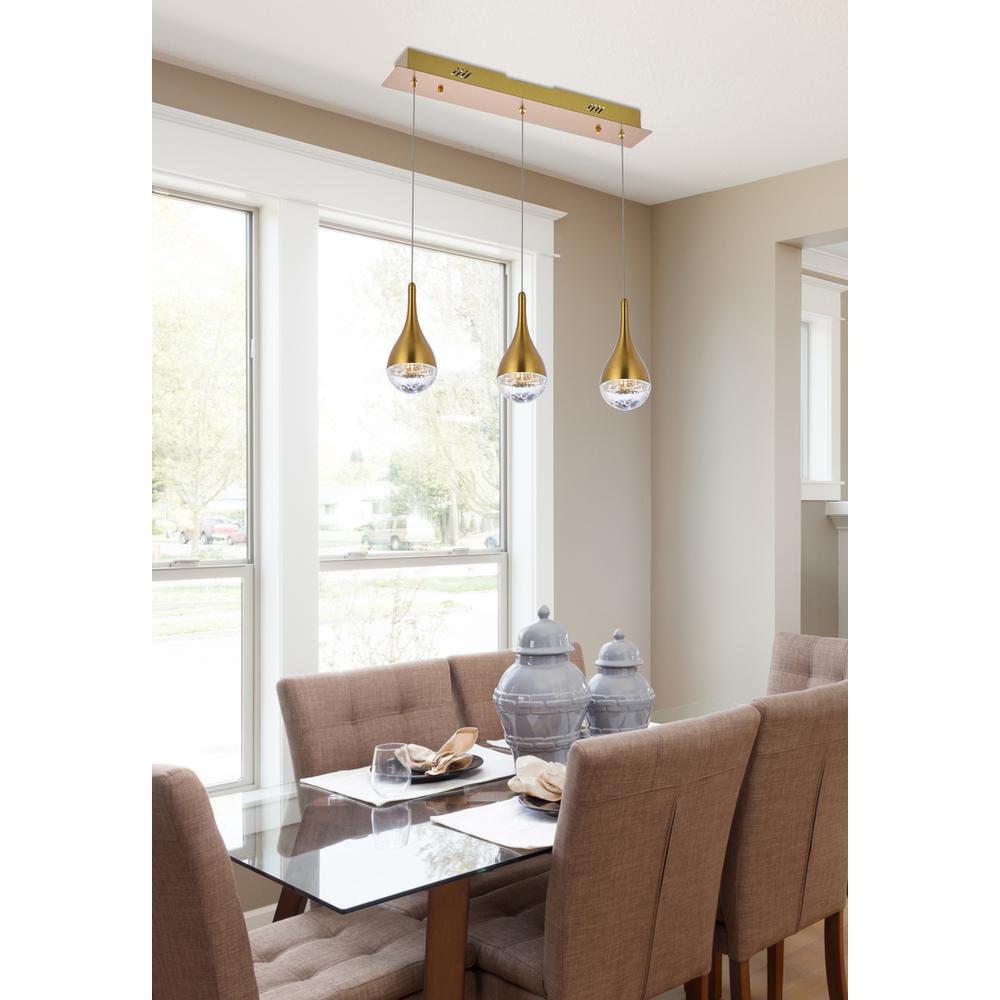 Amherst 24 inch LED pendant in satin gold. Picture 8