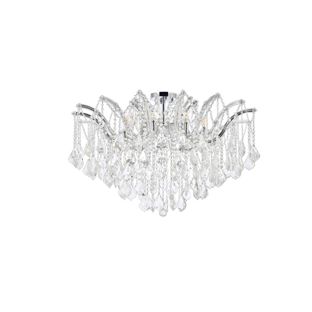 Maria Theresa 8 light Chrome Flush Mount Clear Royal Cut Crystal. Picture 6