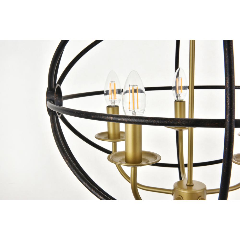 Octavia 5 light Brass and Dark Brown Pendant. Picture 9