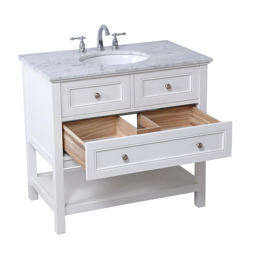 36 in. Single bathroom vanity set in White. Picture 12