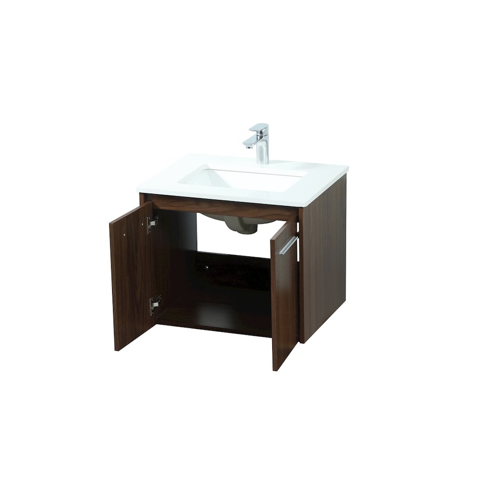 24 Inch Single Bathroom Vanity In Walnut. Picture 10