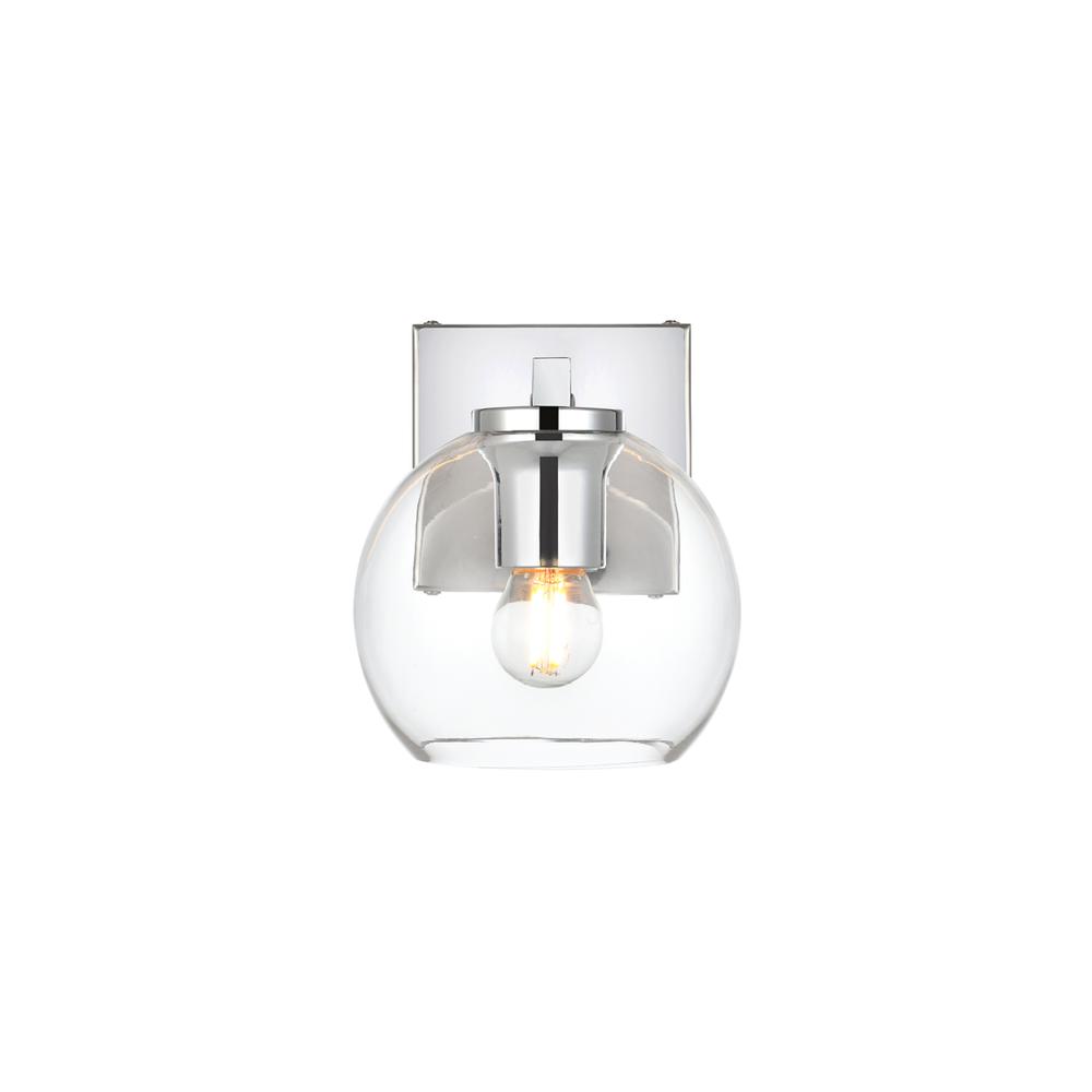 Juelz 1 light Chrome and Clear Bath Sconce. Picture 1