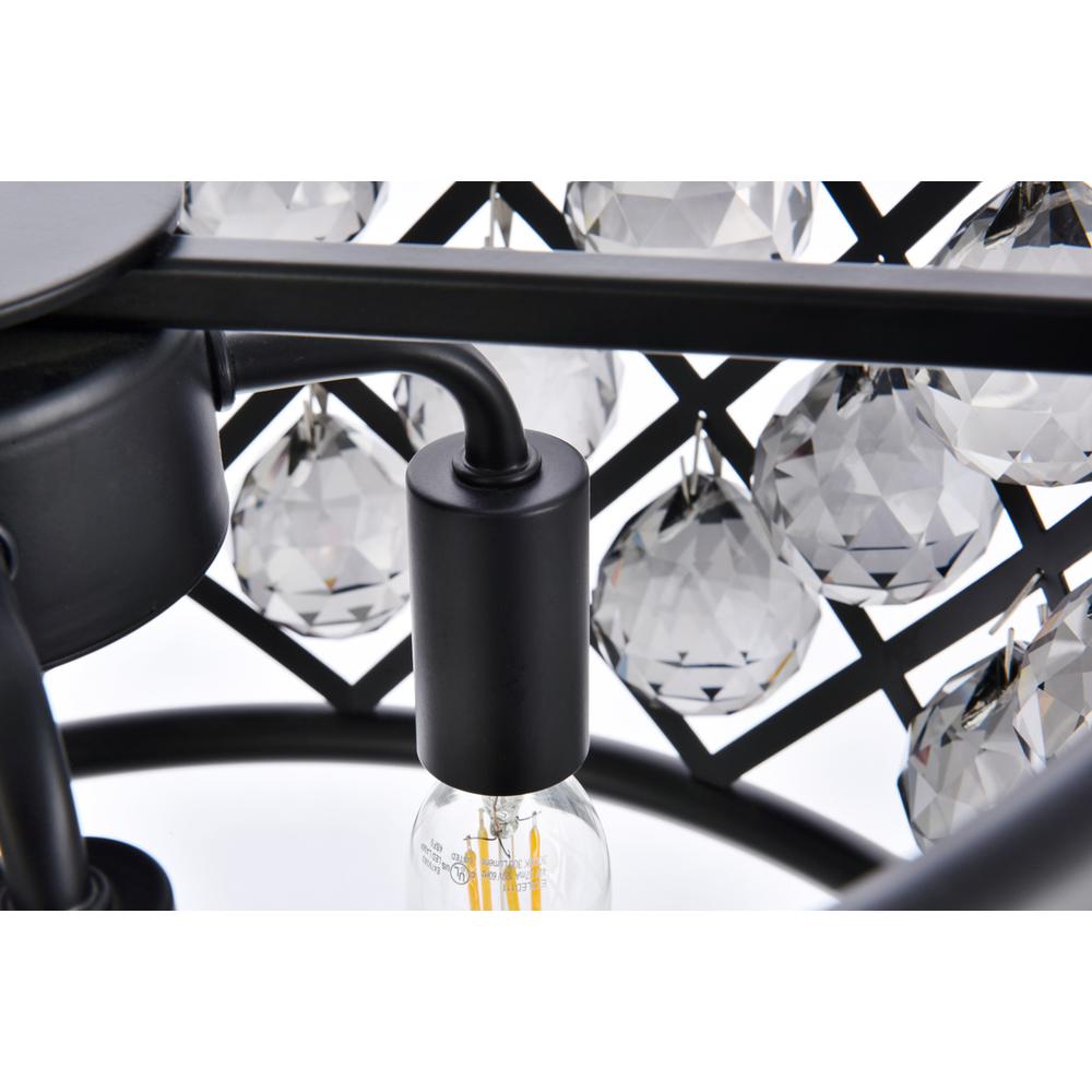 Madison 4 light Matte Black Pendant Silver Shade (Grey) Royal Cut Crystal. Picture 4
