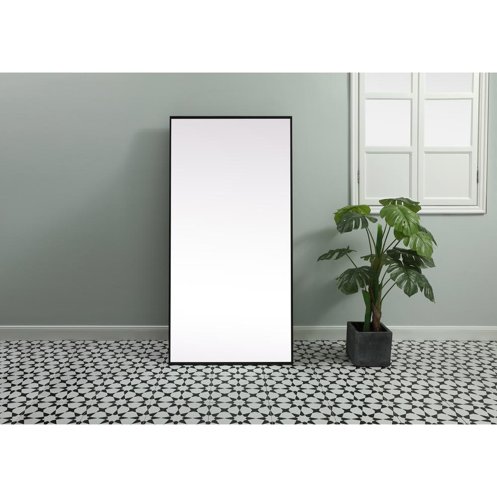 Metal Frame Rectangle Full Length Mirror 30x60 Inch in Black. Picture 10