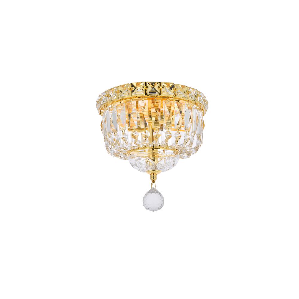 Tranquil 2 light Gold Flush Mount Clear Royal Cut Crystal. Picture 6