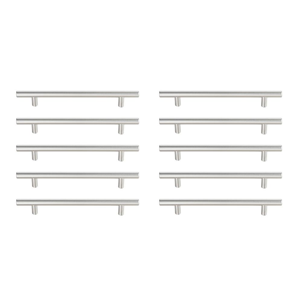 Quinn 6-5/16" Center to Center Brushed Nickel Bar Pull Multipack (set of 10). Picture 1