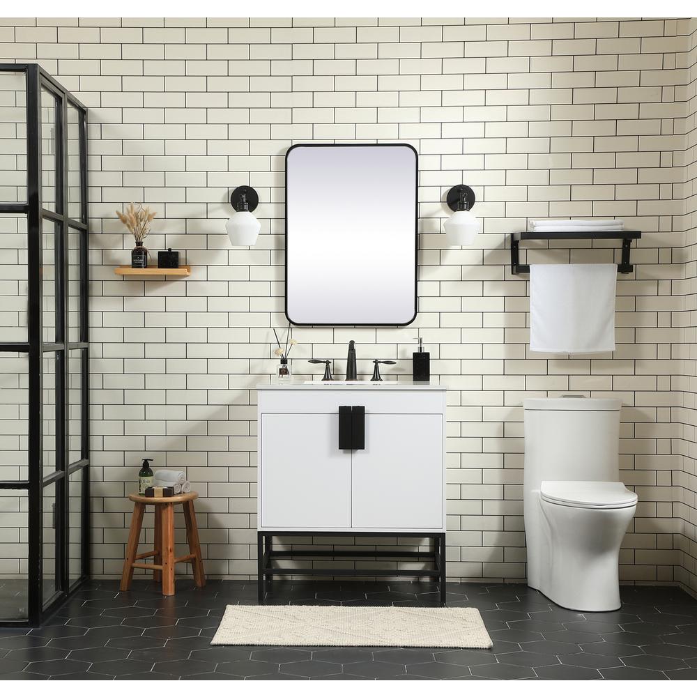 30 inch Single bathroom vanity in white. Picture 4