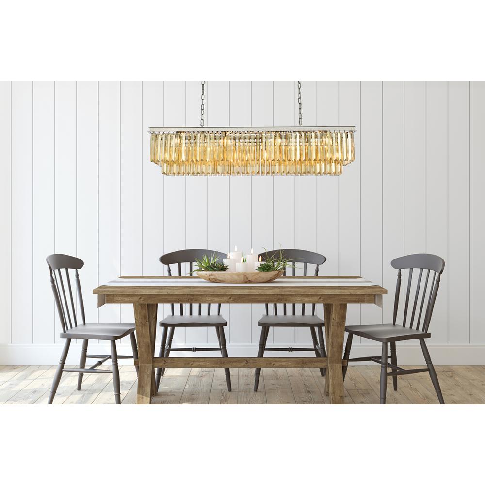 Sydney 12 light polished nickel Chandelier Golden Teak (Smoky) Royal Cut Crystal. Picture 7