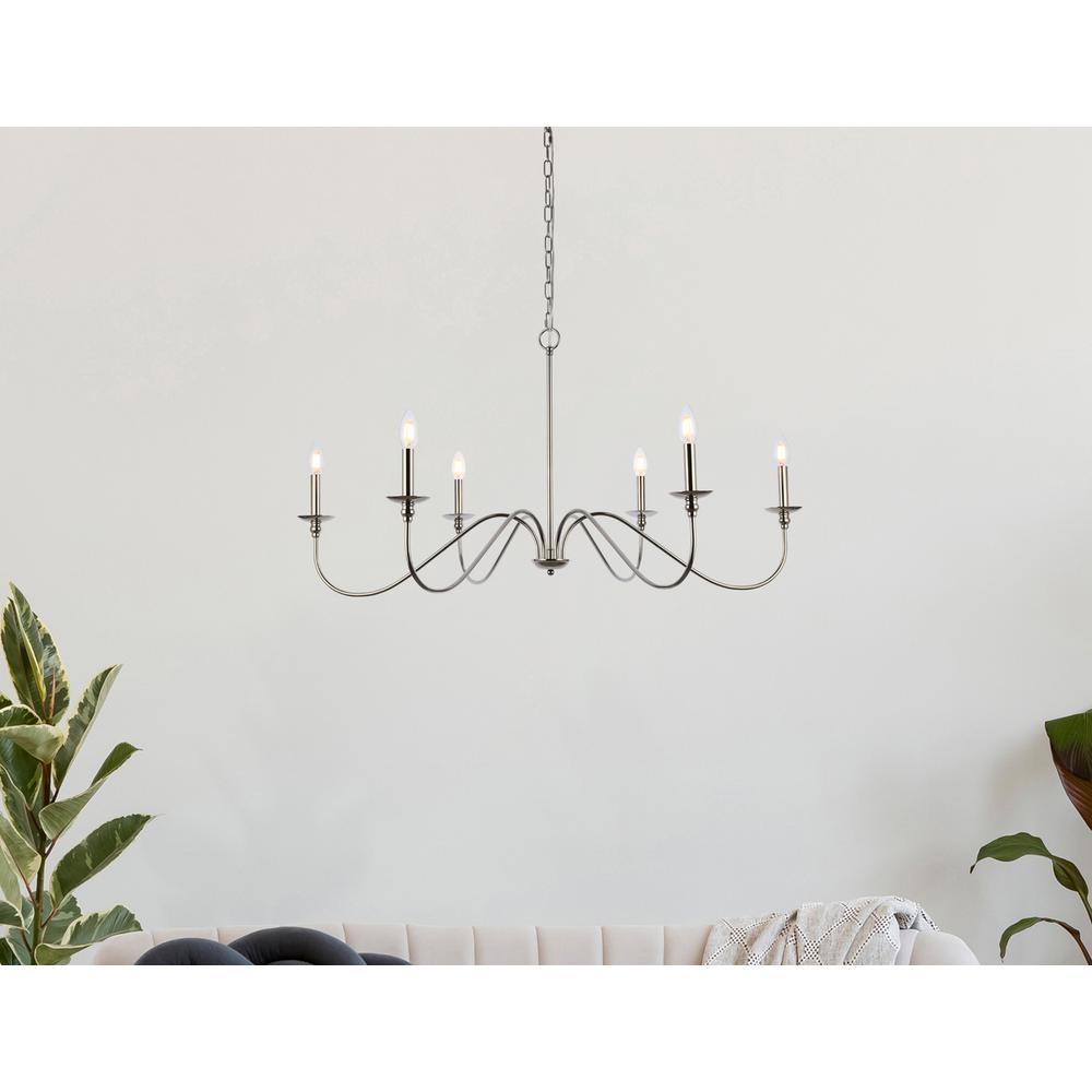 Rohan 42 inch chandelier in polished nickel. Picture 7