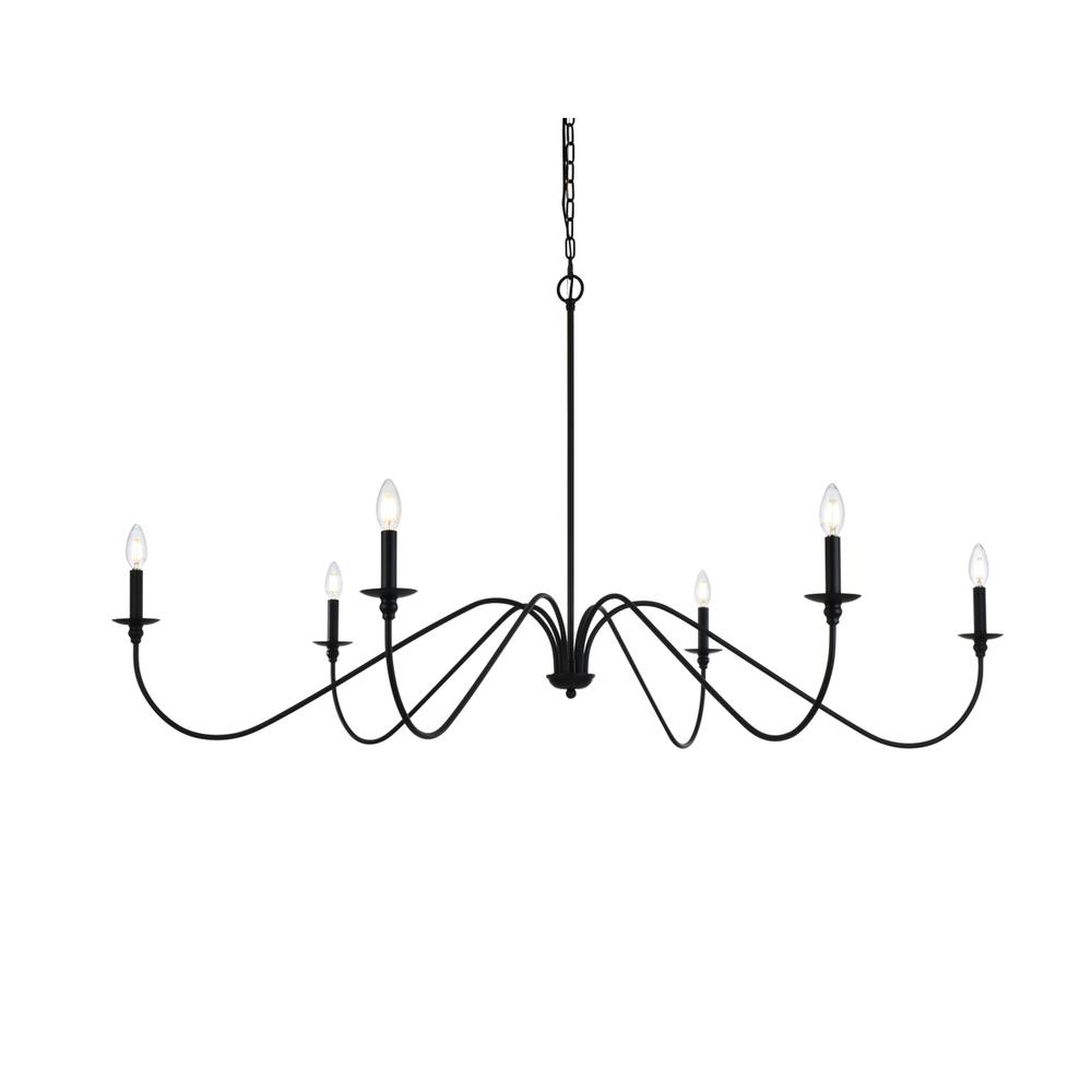 Rohan 60 inch chandelier in Matte Black. Picture 2